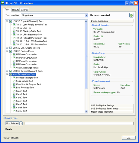 Ellisys USB 3.0 Generation Software